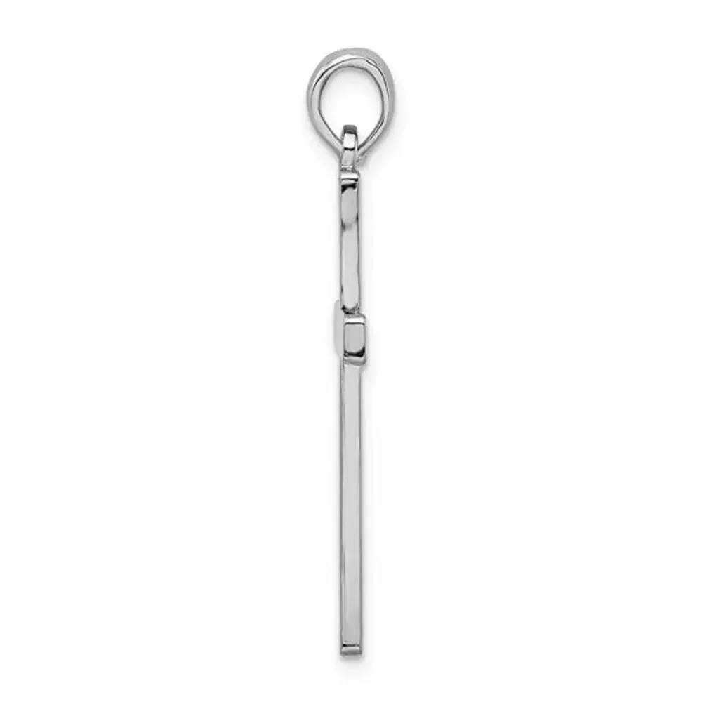 De-Ani Sterling Silver Rhodium-Plated Polished Latin Cross Pendant